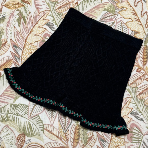 NWT Dolls Kill Snowbound heirloom knit embroidered Christmas skirt XS - Picture 5 of 6